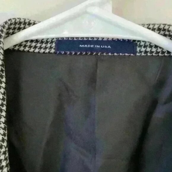 100% cashmere LORO PIANA black and white houndstooth SIZE 43R two button blazer - Picture 2 of 5